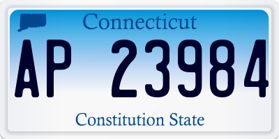 CT license plate AP23984