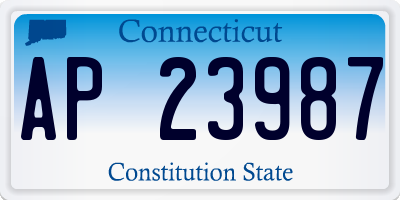 CT license plate AP23987