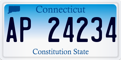 CT license plate AP24234