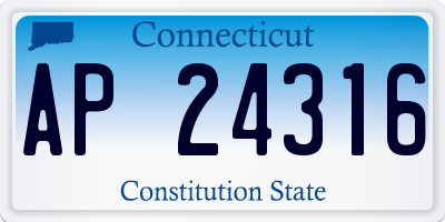 CT license plate AP24316