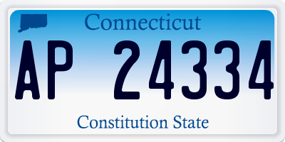 CT license plate AP24334