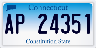 CT license plate AP24351