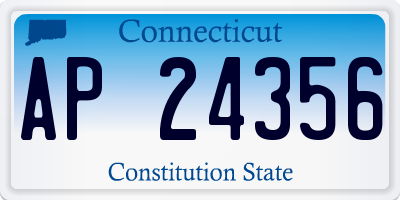 CT license plate AP24356