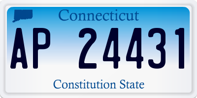 CT license plate AP24431