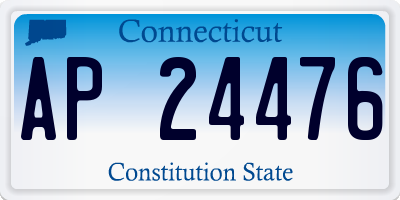 CT license plate AP24476