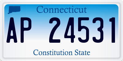 CT license plate AP24531