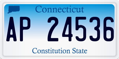 CT license plate AP24536