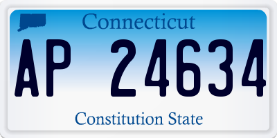 CT license plate AP24634