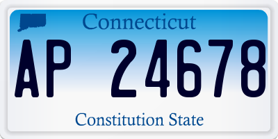 CT license plate AP24678