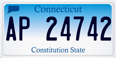 CT license plate AP24742