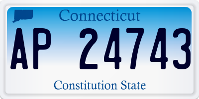 CT license plate AP24743