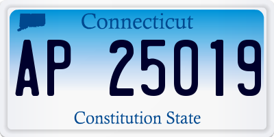 CT license plate AP25019