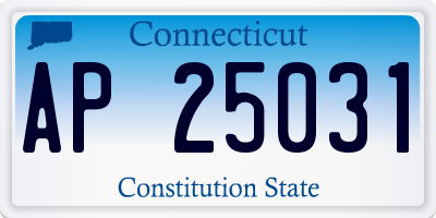CT license plate AP25031