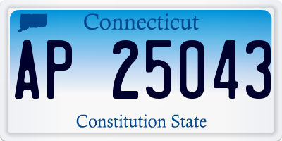 CT license plate AP25043