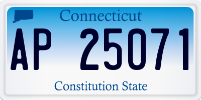CT license plate AP25071