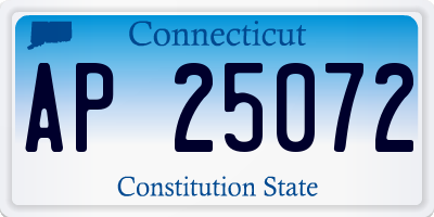CT license plate AP25072