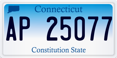 CT license plate AP25077