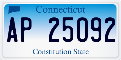 CT license plate AP25092