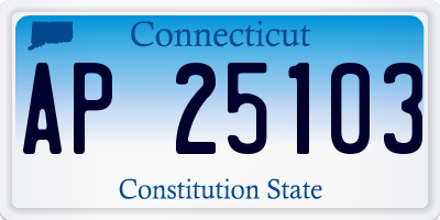 CT license plate AP25103