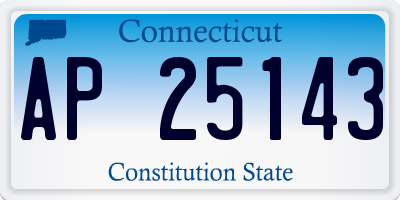 CT license plate AP25143