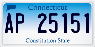 CT license plate AP25151