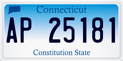 CT license plate AP25181