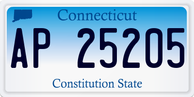 CT license plate AP25205