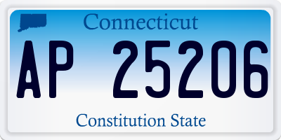 CT license plate AP25206