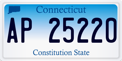 CT license plate AP25220