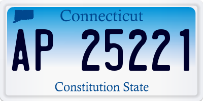 CT license plate AP25221