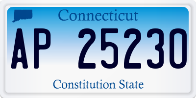 CT license plate AP25230