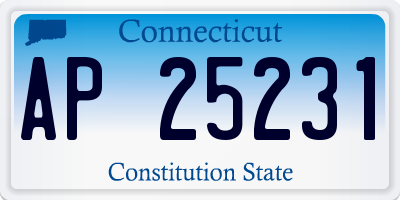 CT license plate AP25231