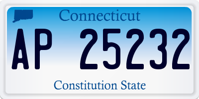CT license plate AP25232