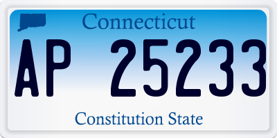 CT license plate AP25233