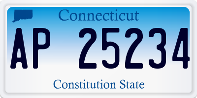 CT license plate AP25234