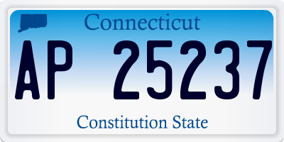 CT license plate AP25237