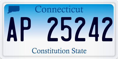 CT license plate AP25242
