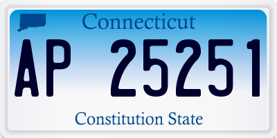 CT license plate AP25251