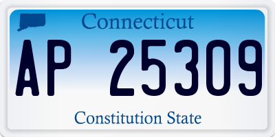 CT license plate AP25309