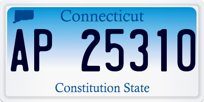 CT license plate AP25310