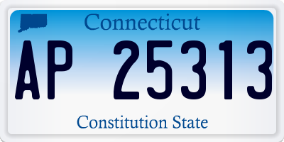 CT license plate AP25313
