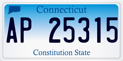 CT license plate AP25315