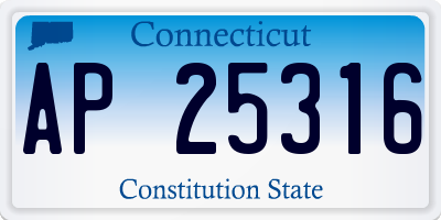 CT license plate AP25316