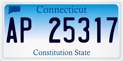 CT license plate AP25317