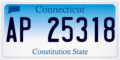 CT license plate AP25318