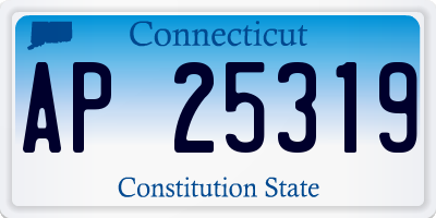 CT license plate AP25319