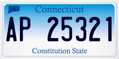 CT license plate AP25321