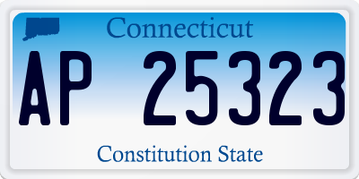 CT license plate AP25323