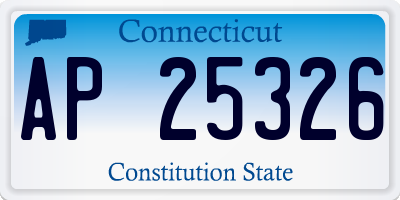 CT license plate AP25326
