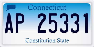 CT license plate AP25331